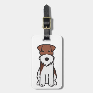 Étiquette À Bagage Bande dessinée de chien de Fox Terrier de fil