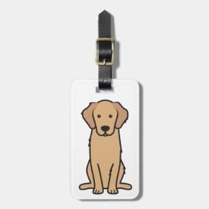 Étiquette À Bagage Bande dessinée de chien de golden retriever