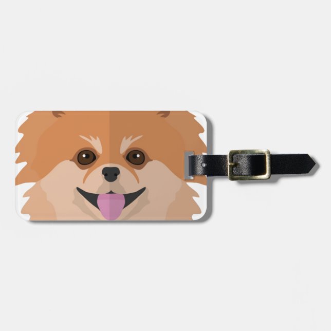 Étiquette À Bagage Bande dessinée mignonne de Pomeranian ! (Devant horizontal)