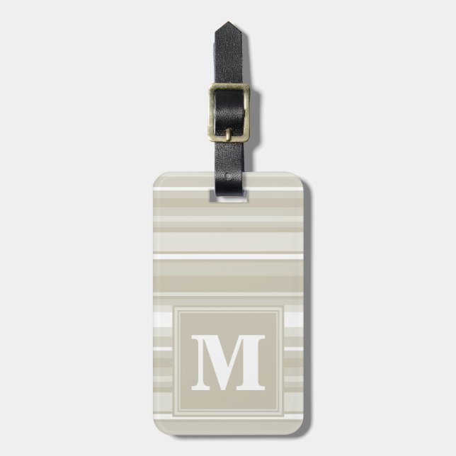 Étiquette À Bagage Bandes de grès monogramme (Devant Vertical)
