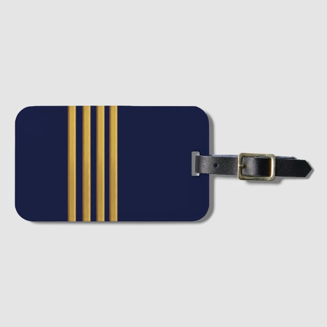 Étiquette À Bagage Bandes d'or du capitaine (Devant Horizontal)