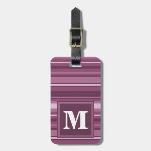 Étiquette À Bagage Bandes mauve monogrammes