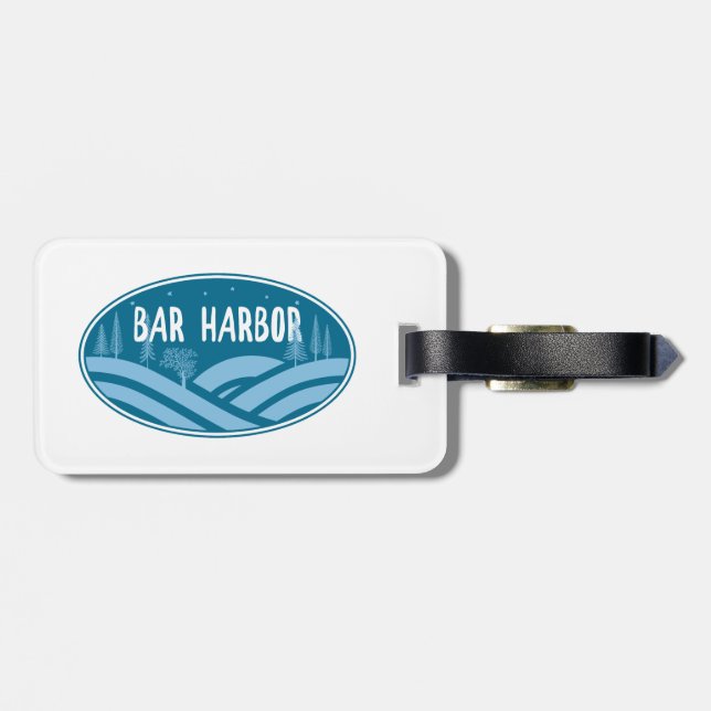 Étiquette À Bagage Bar Harbour Maine Extérieur (Dos horizontal)