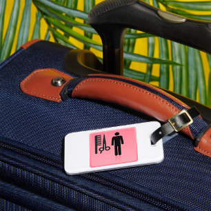 Étiquette À Bagage Barber Shop Icon Haircut Comb et ciseaux