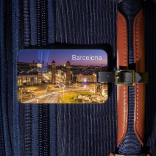 Étiquette À Bagage Barcelona Plaza de Espana Catalogne Espagne Couche
