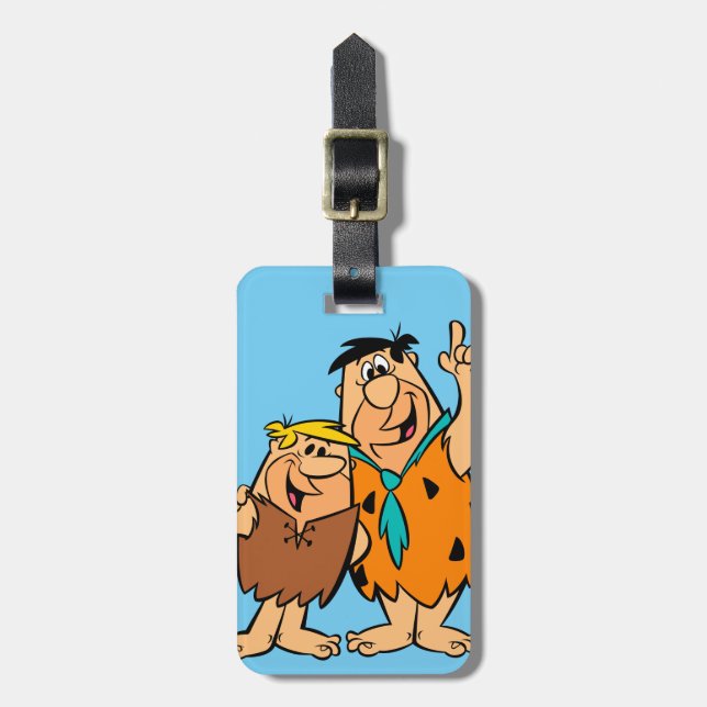 Étiquette À Bagage Barney Rubble et Fred Flintstone (Devant Vertical)