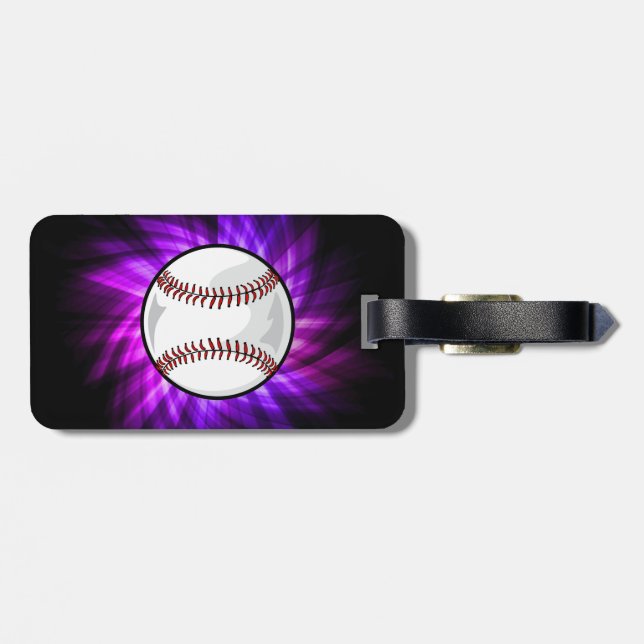 Étiquette À Bagage Baseball en peluche; softball (Dos horizontal)