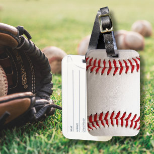 Étiquette À Bagage Baseball et Softball Couture Rouge