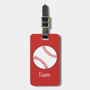 Étiquette À Bagage Baseball personnalisé sur Red Kids Boys