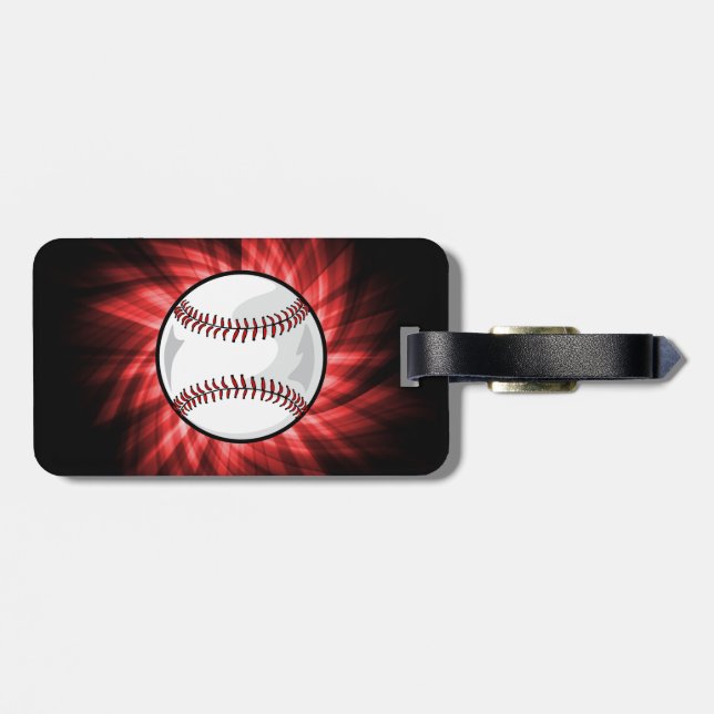 Étiquette À Bagage Baseball rouge (Dos horizontal)