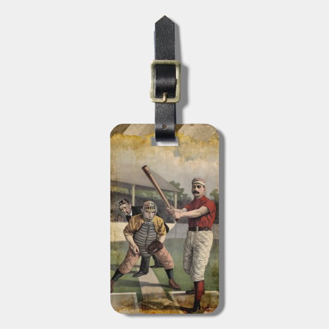 Étiquette À Bagage Baseball : Vintage (Devant Vertical)
