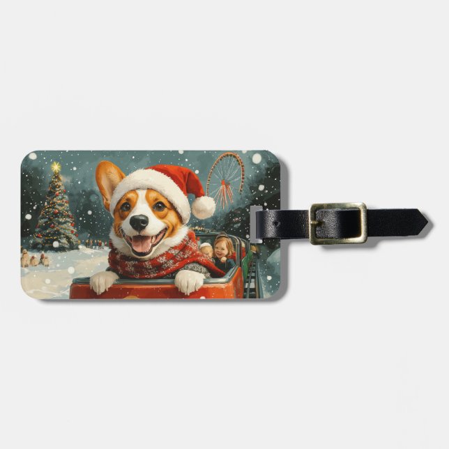 Étiquette À Bagage Basenji Dog Roller Dessous de verre Noël (Devant horizontal)