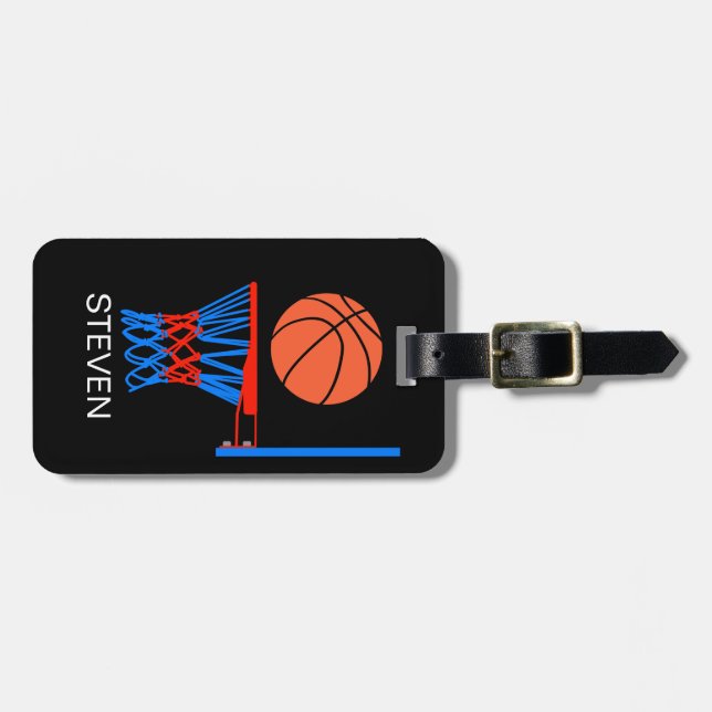 Étiquette À Bagage Basket-ball sportif personnalisé (Devant horizontal)