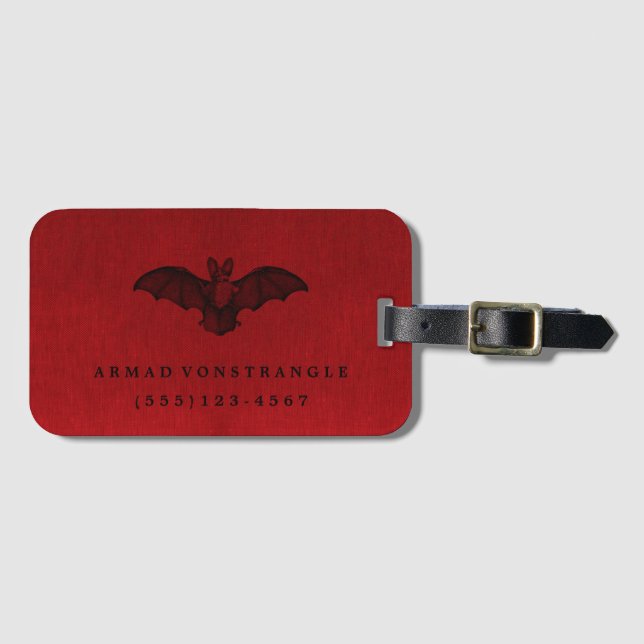 Étiquette À Bagage Bat Vampire sang rouge (Devant Horizontal)