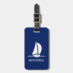 Étiquette À Bagage Bateau bleu personnalisé