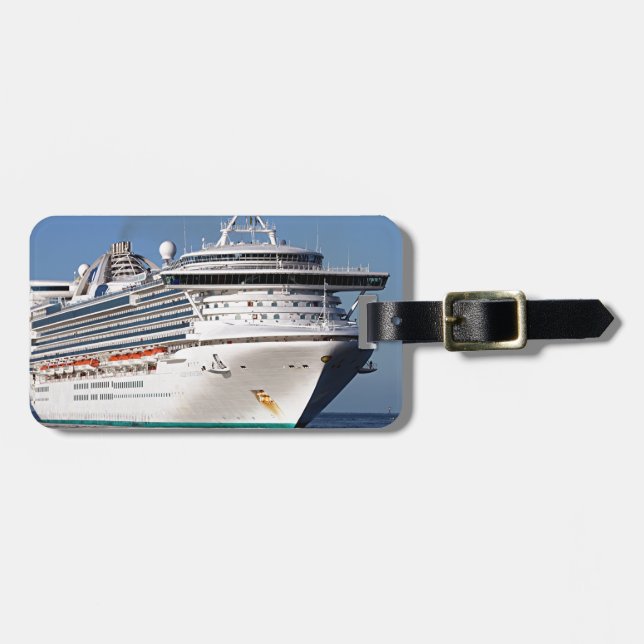 Étiquette À Bagage Bateau de croisière d'or de princesse (Devant horizontal)