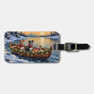 Étiquette À Bagage Bateau de Noël de l'Amstaff