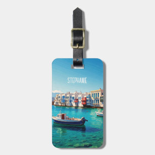 Étiquette À Bagage Bateaux des îles grecques de Mykonos