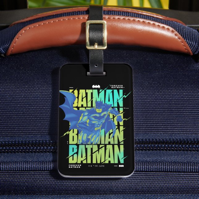 Étiquette À Bagage Batman Électrique Qui Traverse La Typographie (Insitu Rectoal 2)