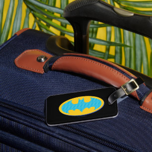 Étiquette À Bagage Batman   Symbole Cyan Stripes