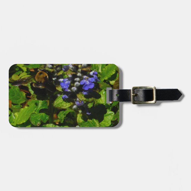 Étiquette À Bagage Baume d'abeille pourpre et bourdon (Devant horizontal)