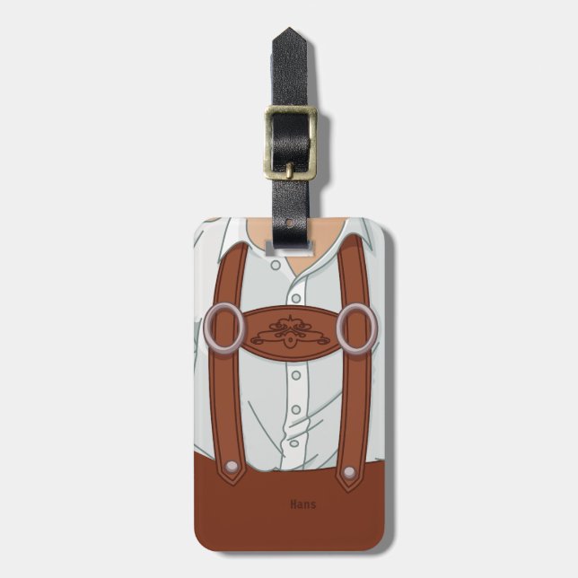 Étiquette À Bagage Bavarois allemand Lederhose Lederhosen étiquette d (Devant Vertical)