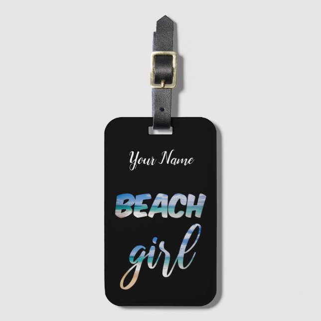 Étiquette À Bagage Beach Girl (Devant Vertical)