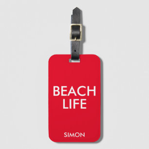 Étiquette À Bagage Beach Life Lifeguard Cadeau Rouge