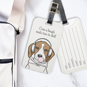 Étiquette À Bagage Beagle de refroidissement avec Bubblegum mignon ch