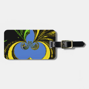 Étiquette À Bagage Beau Beau Art Sud-Africain Jaune et Bleu