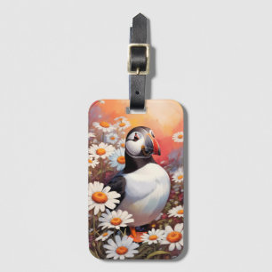 Étiquette À Bagage Beau Puffin Dans Le Champ Maisy