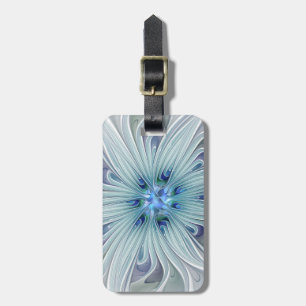 Étiquette À Bagage Beauté florale Abstraite moderne Blue Pastel Flowe