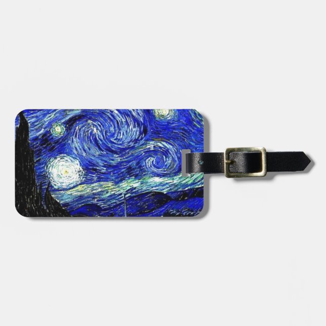 Étiquette À Bagage beaux-arts vVan de nuit étoilée de Gogh (Devant horizontal)