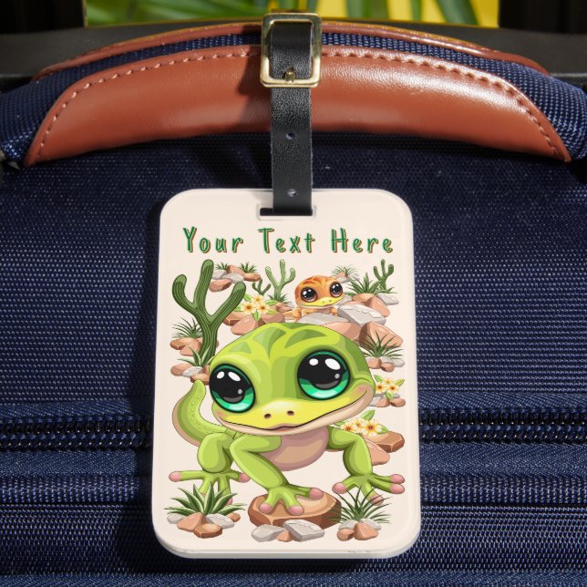 Étiquette À Bagage Bébé Geckos jote personnages de dessin (Insitu Rectoal 2)