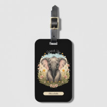Bébé mignon Eléphant Calf Fleur sauvage Wanderlust