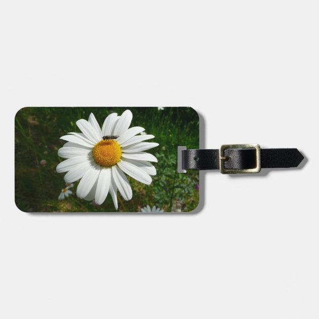 Étiquette À Bagage Bee on Daisy Alaskan Summer Nature (Devant horizontal)