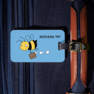 Étiquette À Bagage Beezness Bee, Fatigué Stress Bee Holding Porte-doc