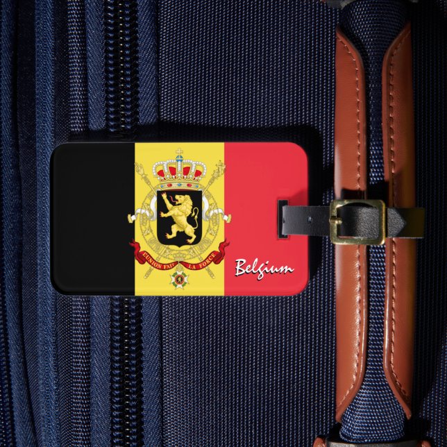 Étiquette À Bagage Belgique Balises de bagage, drapeau patriotique be (Insitu Rectoal 4)