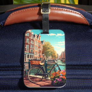 Étiquette À Bagage Belle Amsterdam Pays-Bas Canal City