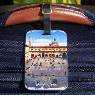 Étiquette À Bagage Belle Bologne Italie Aquarelle Voyage