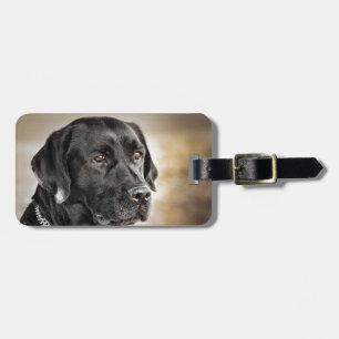 Étiquette À Bagage Belle conception noire de chien de labrador