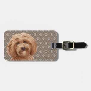 Étiquette À Bagage Belle copie de peinture de patte de chien d'amour