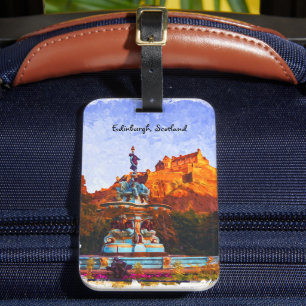 Étiquette À Bagage Belle Edimbourg Scotland Castle Watercolor