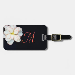 Étiquette À Bagage Belle étiquette de bagage floral avec monogramme