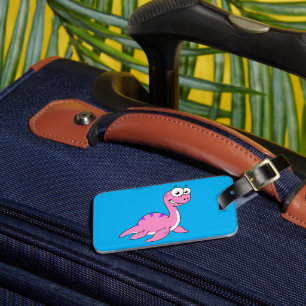 Étiquette À Bagage Belle Illustration Du Monstre Loch Ness.