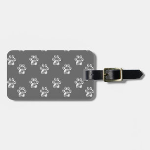 Étiquette À Bagage Belle motif de patte tendance sur gris foncé