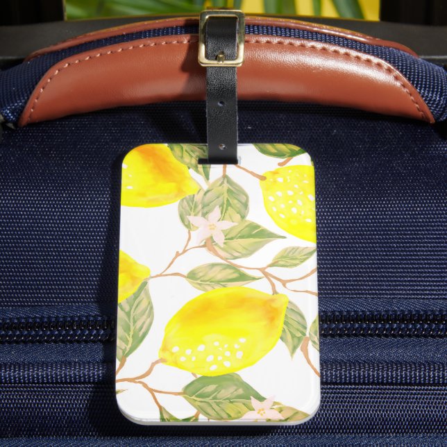 Étiquette À Bagage Belles aquarelles de citron (Insitu Rectoal 2)