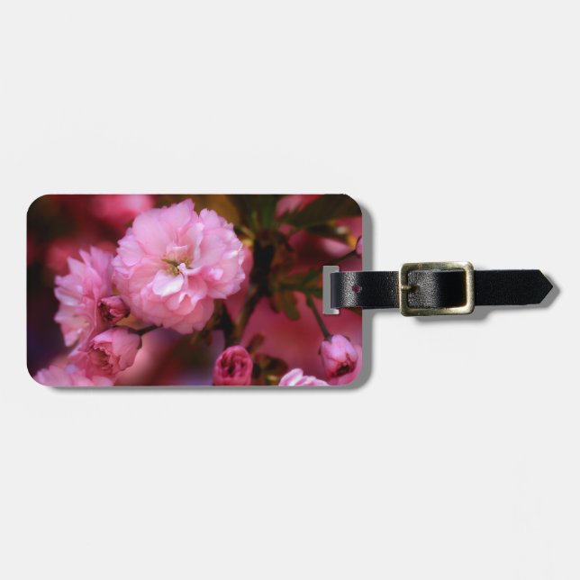 Étiquette À Bagage Belles fleurs de cerisiers rose printemps (Devant horizontal)