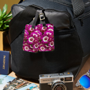 Étiquette À Bagage Belles fleurs de Cineraria violette