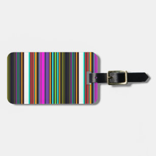 Étiquette À Bagage Belles rayures de néon coloré